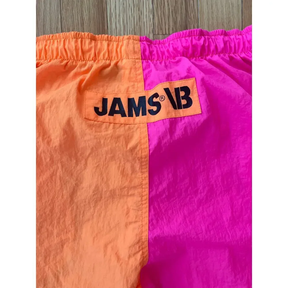 Vintage Jams World Pants Pro Beach Volleyball 80s Surf Line Hawaii Mens M w/ zip